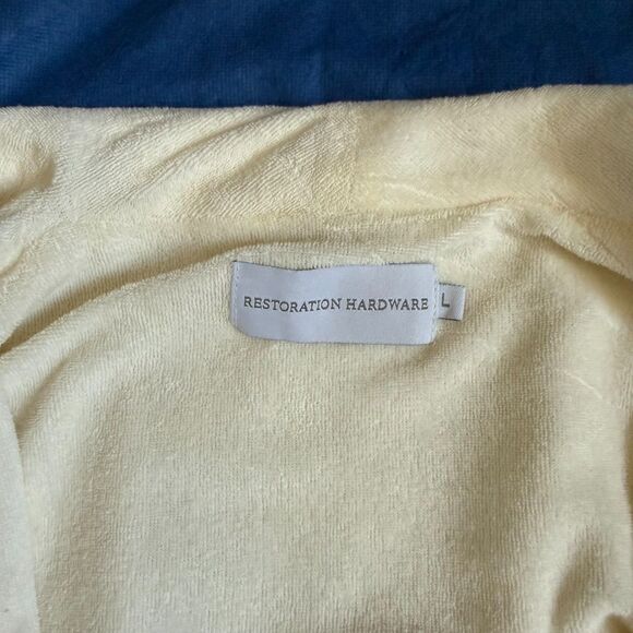 Restoration Hardware ivory terrycloth lined spa bath robe unisex L cozy lounge - Picture 3 of 10